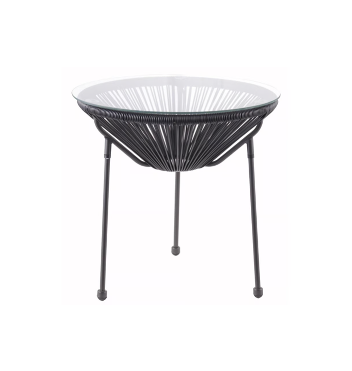 Alquiler Mesa Rattan Sintético Acapulco Cozumel Negro