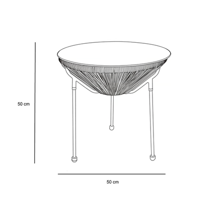Alquiler Mesa Rattan Sintético Acapulco Cozumel Negro