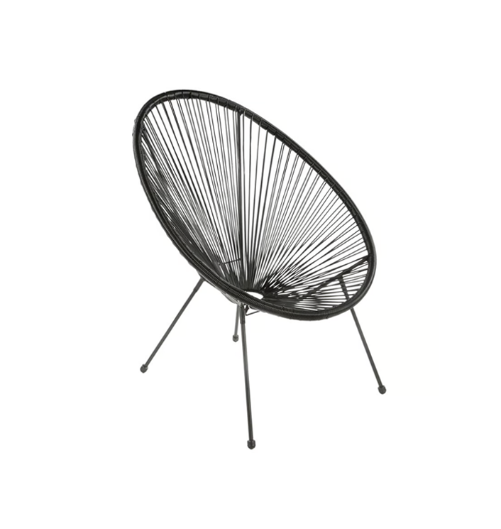 Alquiler Silla Rattan Sintético Cozumel Acapulco Negro